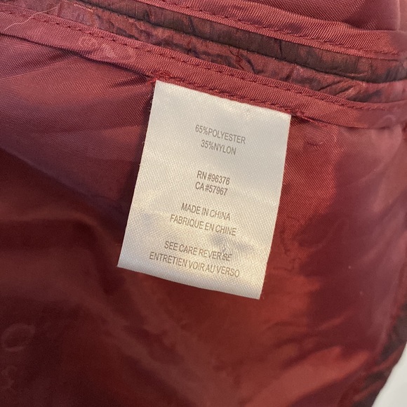 Samuel Dong Maroon Wine Red Shiny Puffy Braided Wide Sleeve Jacket Size … - Picture 3 of 6